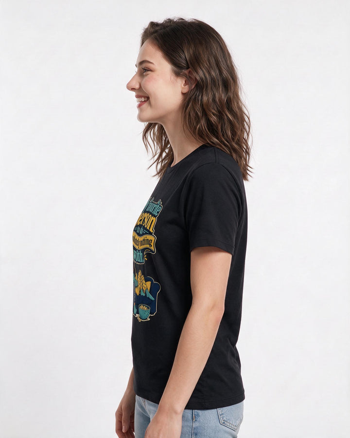 Couples Women's Black T-Shirt – My favorite person to do absolutely nothing with. product image 2