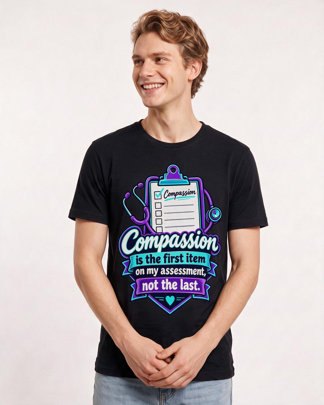 Nurse Black T-Shirt for Men – Nursing Life Graphic Tee product image 1