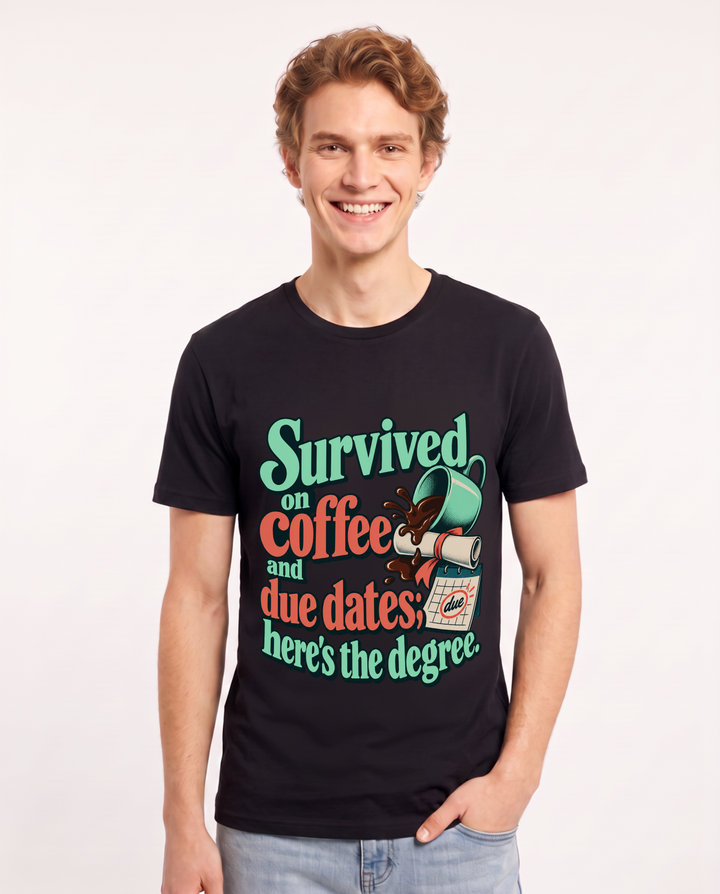 Graduation Black T-Shirt for Men – Everyday Expression Graphic Tee product image 3