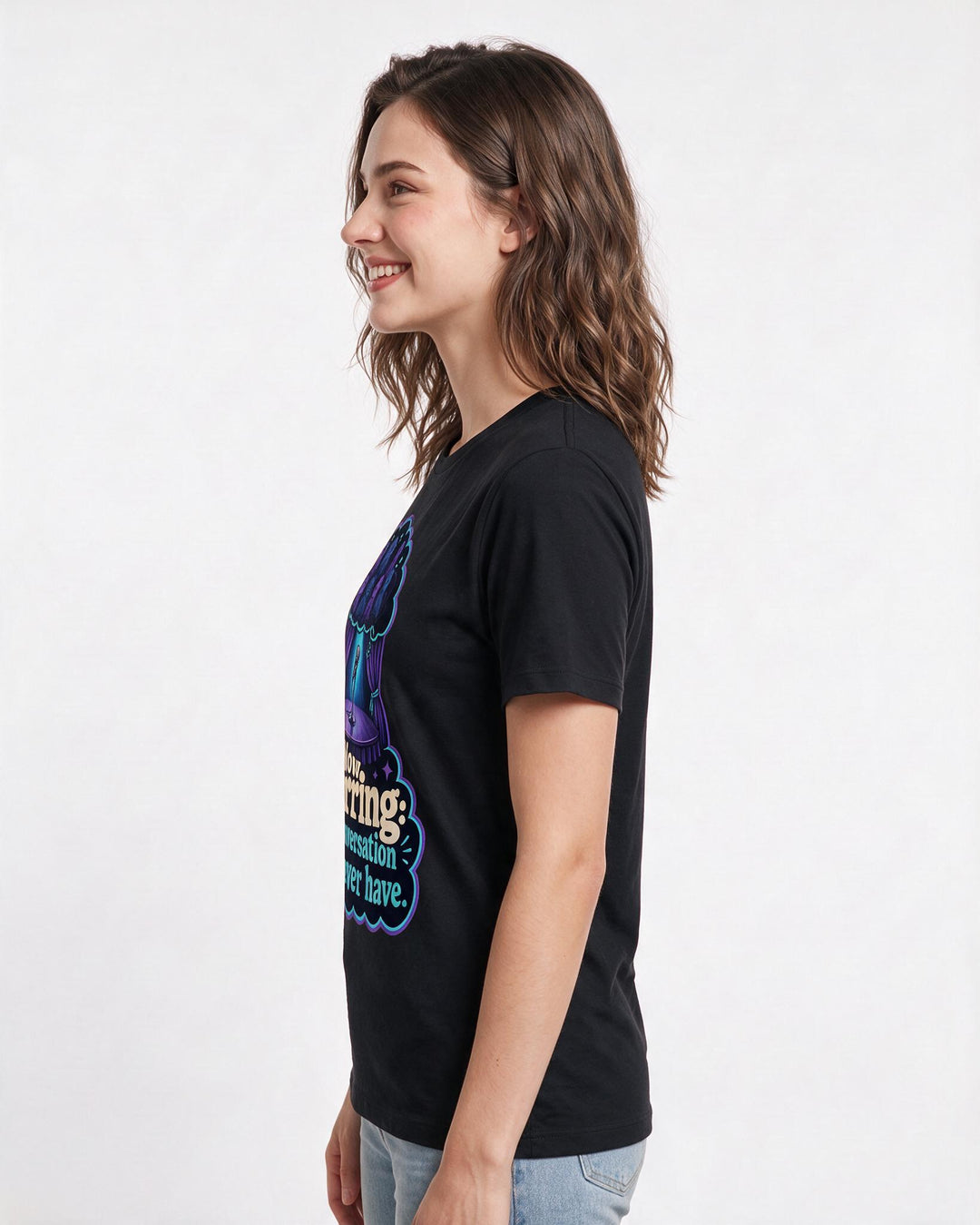 Meme Black T-Shirt for Women – Everyday Expression Graphic Tee product image 2