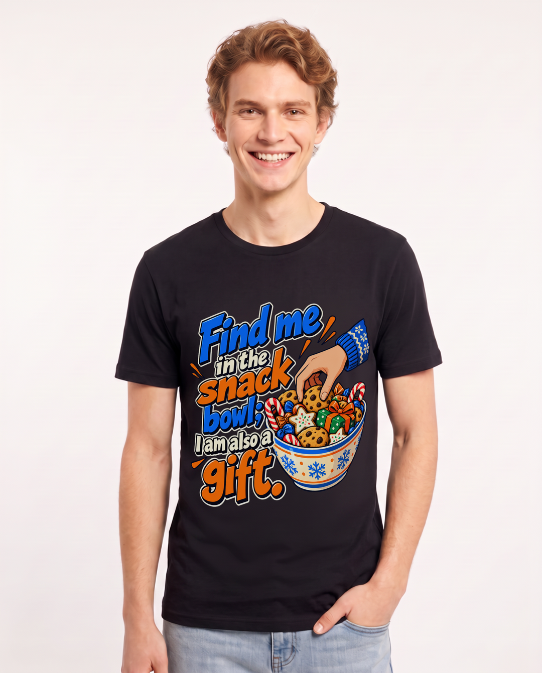 Christmas Black T-Shirt for Men – Holiday Theme Graphic Tee product image 3