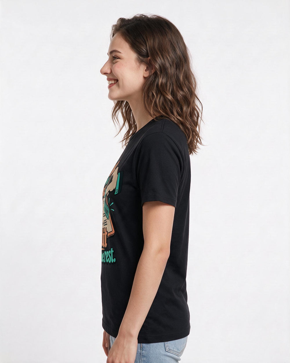 Political Statement Black T-Shirt for Women – Everyday Expression Graphic Tee product image 2
