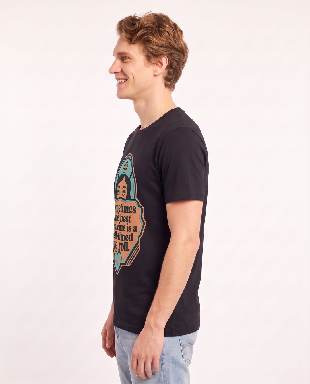 Nurse Gift Men's Black T-Shirt - Sometimes the best medicine is a product image 2