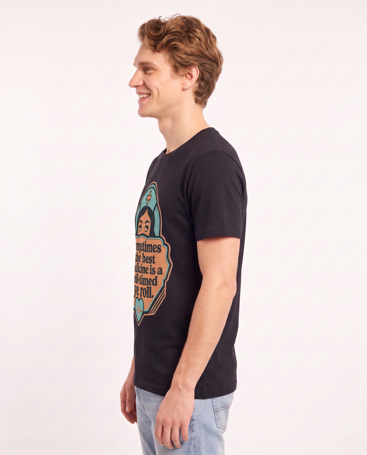 Nurse Gift Men's Black T-Shirt - Sometimes the best medicine is a product image 2
