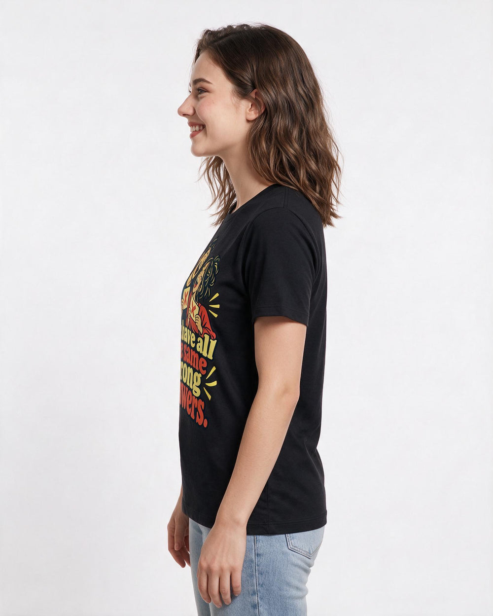 Couples Black T-Shirt for Women – Everyday Expression Graphic Tee product image 2