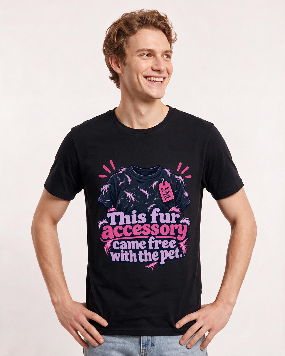 Pet Lover Black T-Shirt for Men – Everyday Expression Graphic Tee product image 1