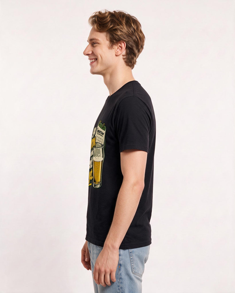 Beer Black T-Shirt for Men – Everyday Expression Graphic Tee product image 2