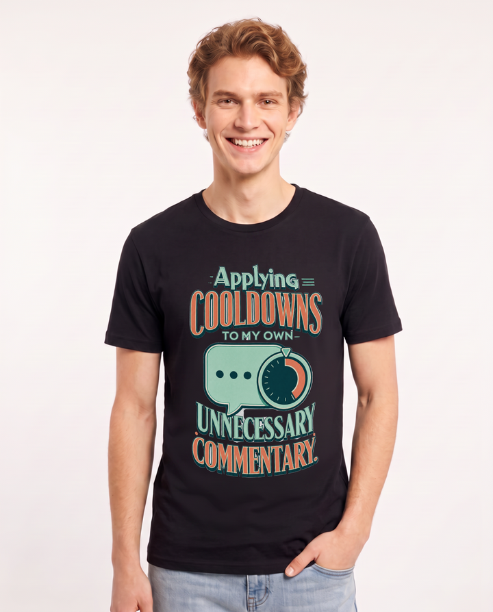 Gaming Men's Black T-Shirt – Applying cooldowns to my own unnecessary commentary product image 1