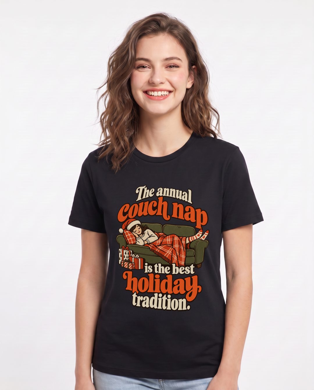 Christmas Black T-Shirt for Women – Holiday Theme Graphic Tee product image 3