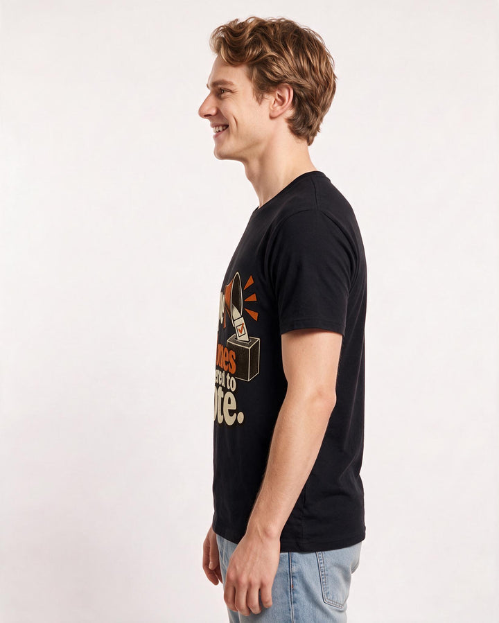 Political Statement Black T-Shirt for Men – Everyday Expression Graphic Tee product image 2