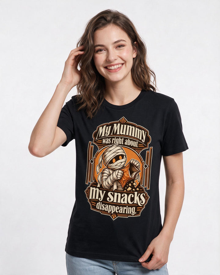 Halloween Black T-Shirt for Women – Halloween Theme Graphic Tee product image 1