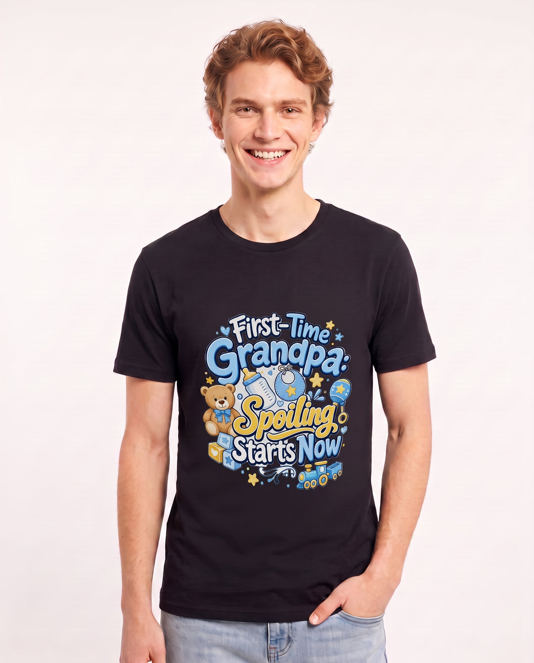 First-Time Grandpa: Spoiling Starts Now Men's Black T-Shirt product image 1