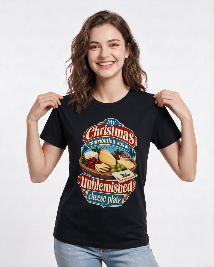 Christmas Black T-Shirt for Women – Holiday Theme Graphic Tee product image 1