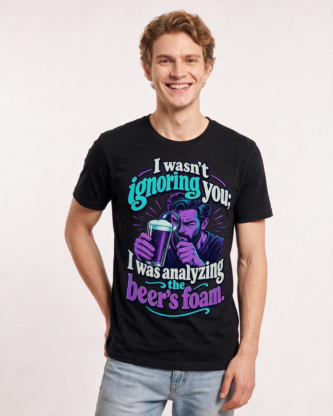 Beer Black T-Shirt for Men – Everyday Expression Graphic Tee product image 1
