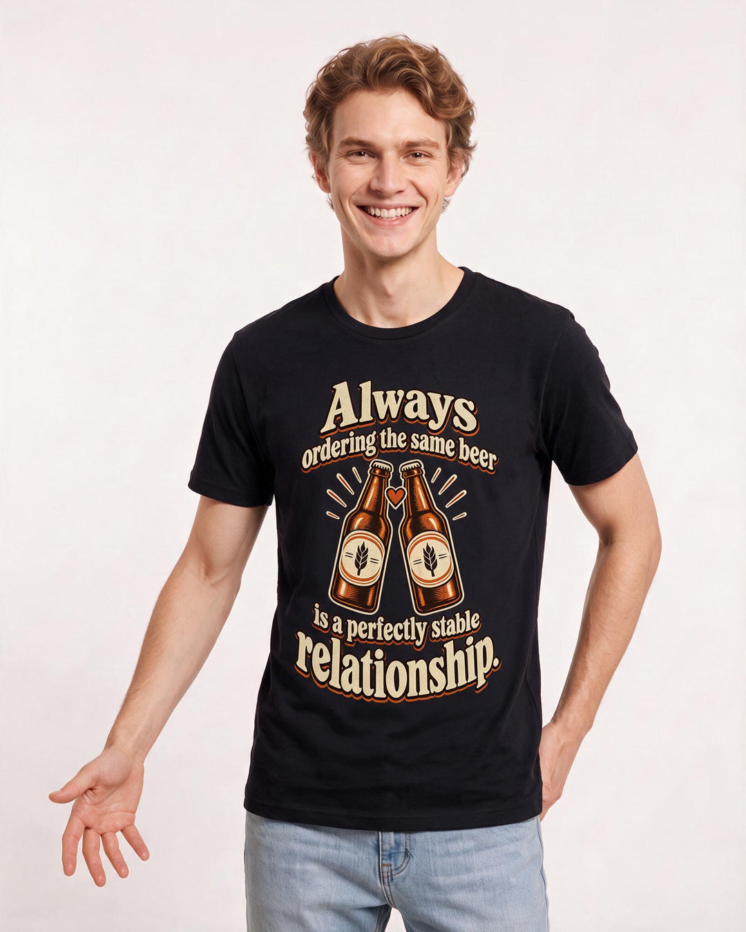 Beer Black T-Shirt for Men – Everyday Expression Graphic Tee product image 1