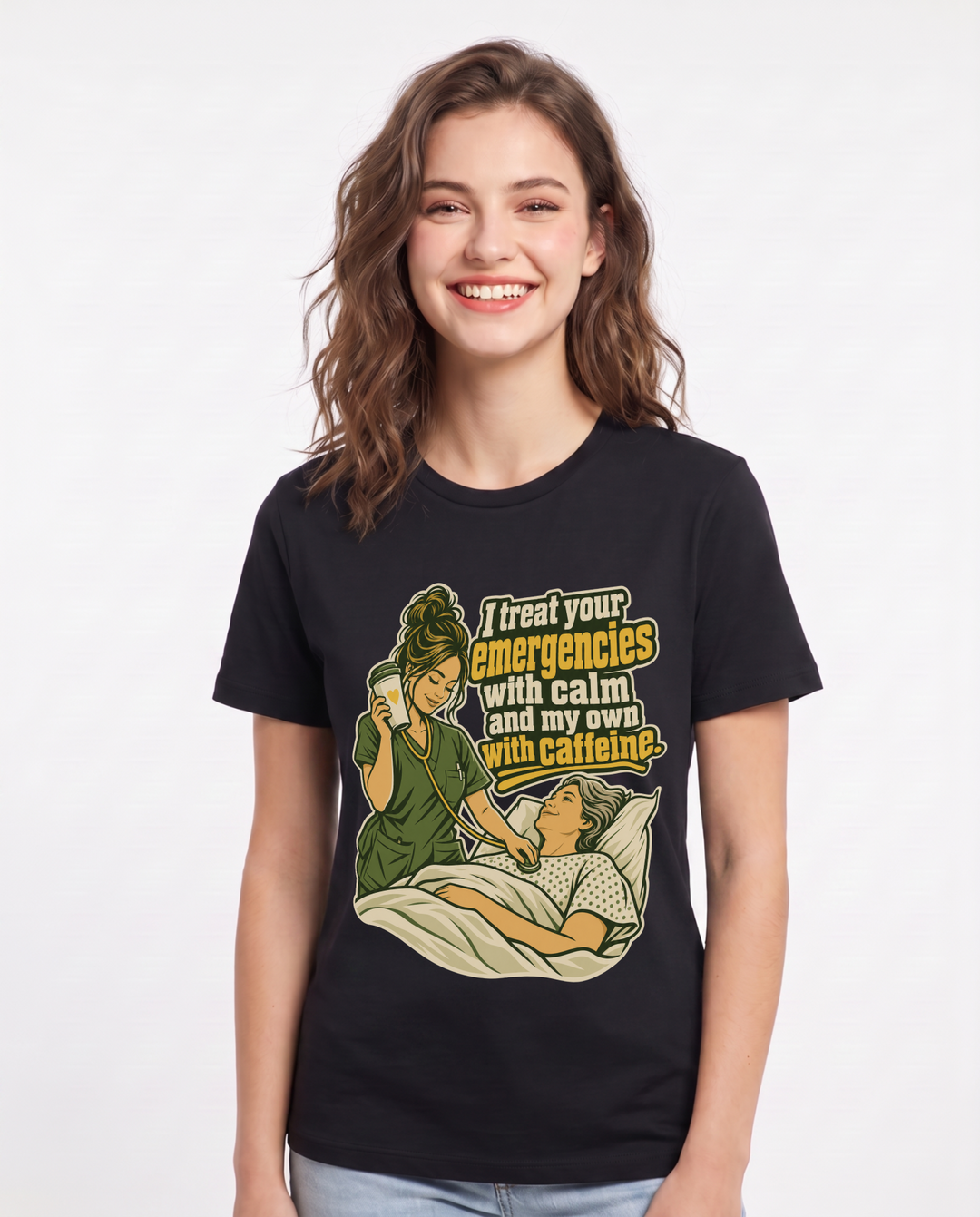 Nurse Black T-Shirt for Women – Nursing Life Graphic Tee product image 3