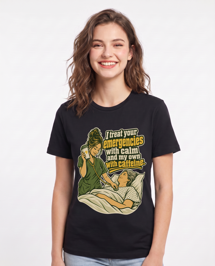 Nurse Black T-Shirt for Women – Nursing Life Graphic Tee product image 3