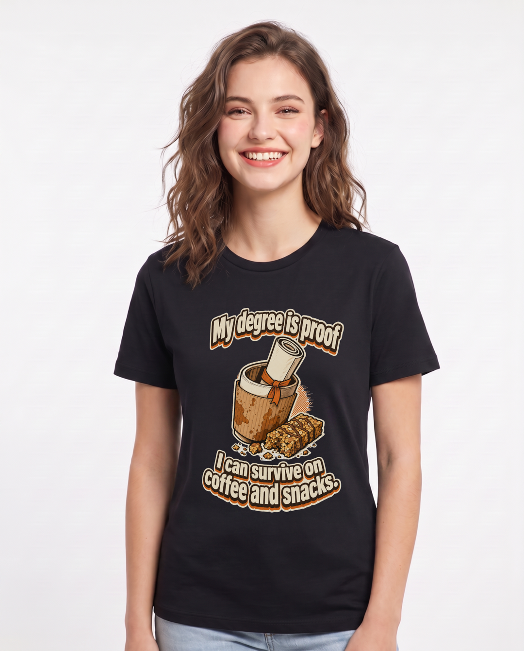 Graduation Black T-Shirt for Women – Everyday Expression Graphic Tee product image 1