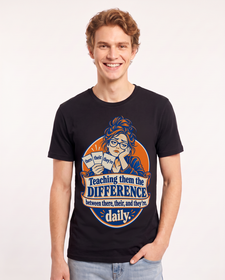 Teacher Black T-Shirt for Men – Everyday Expression Graphic Tee product image 3