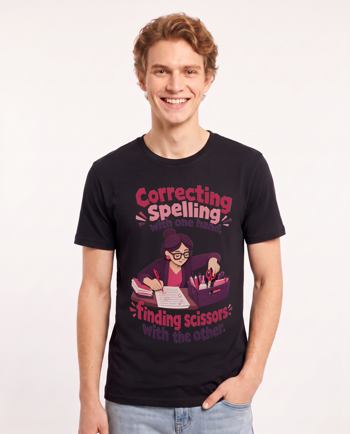 Teacher Black T-Shirt for Men – Everyday Expression Graphic Tee product image 3
