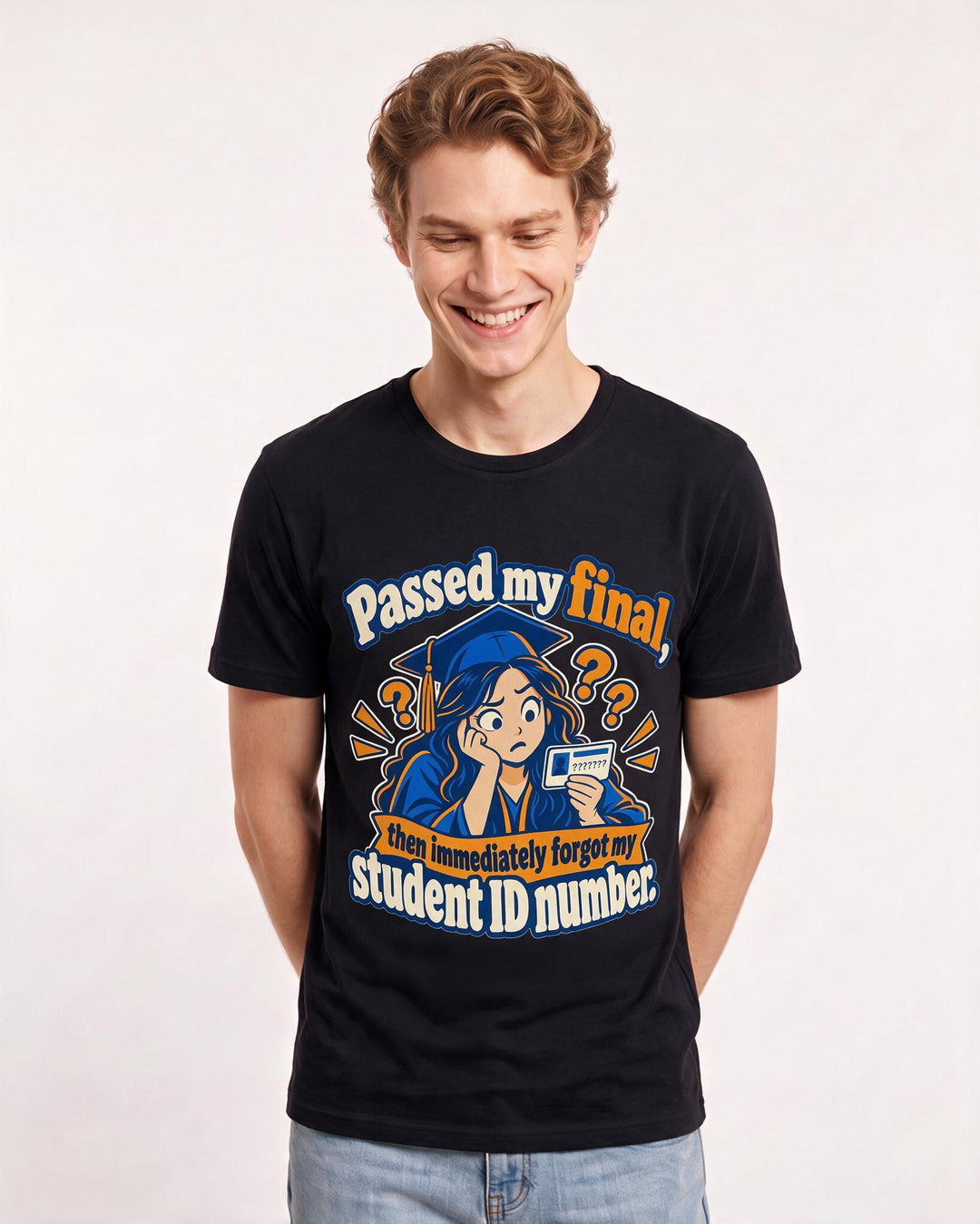 Graduation Black T-Shirt for Men – Everyday Expression Graphic Tee product image 1