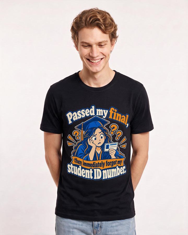 Graduation Black T-Shirt for Men – Everyday Expression Graphic Tee product image 1