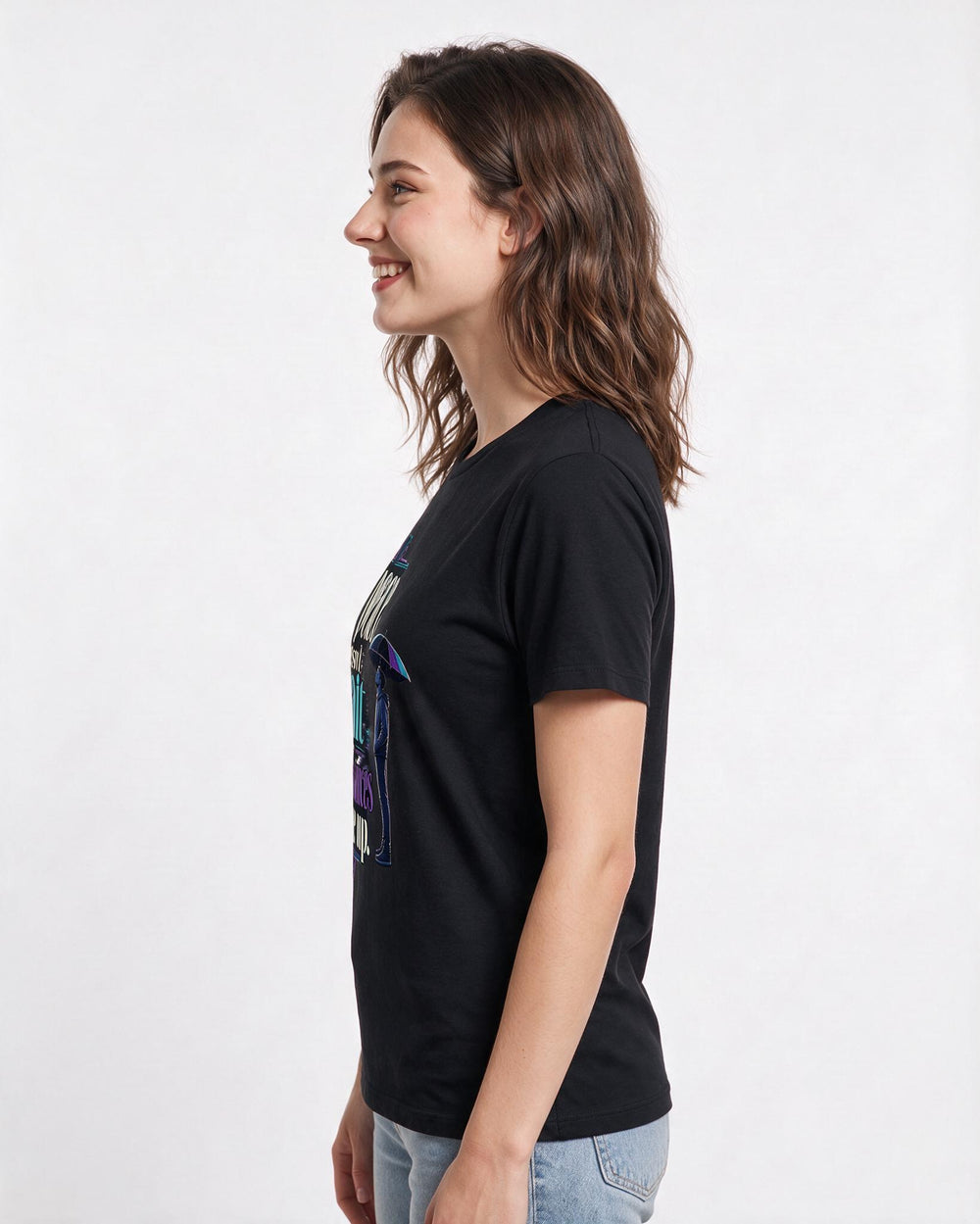 Christian Faith Women's Black T-Shirt – My peace doesn't wait for circumstances to line up. product image 2