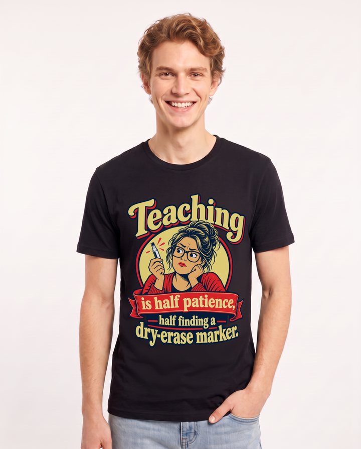 Teacher Black T-Shirt for Men – Everyday Expression Graphic Tee product image 3