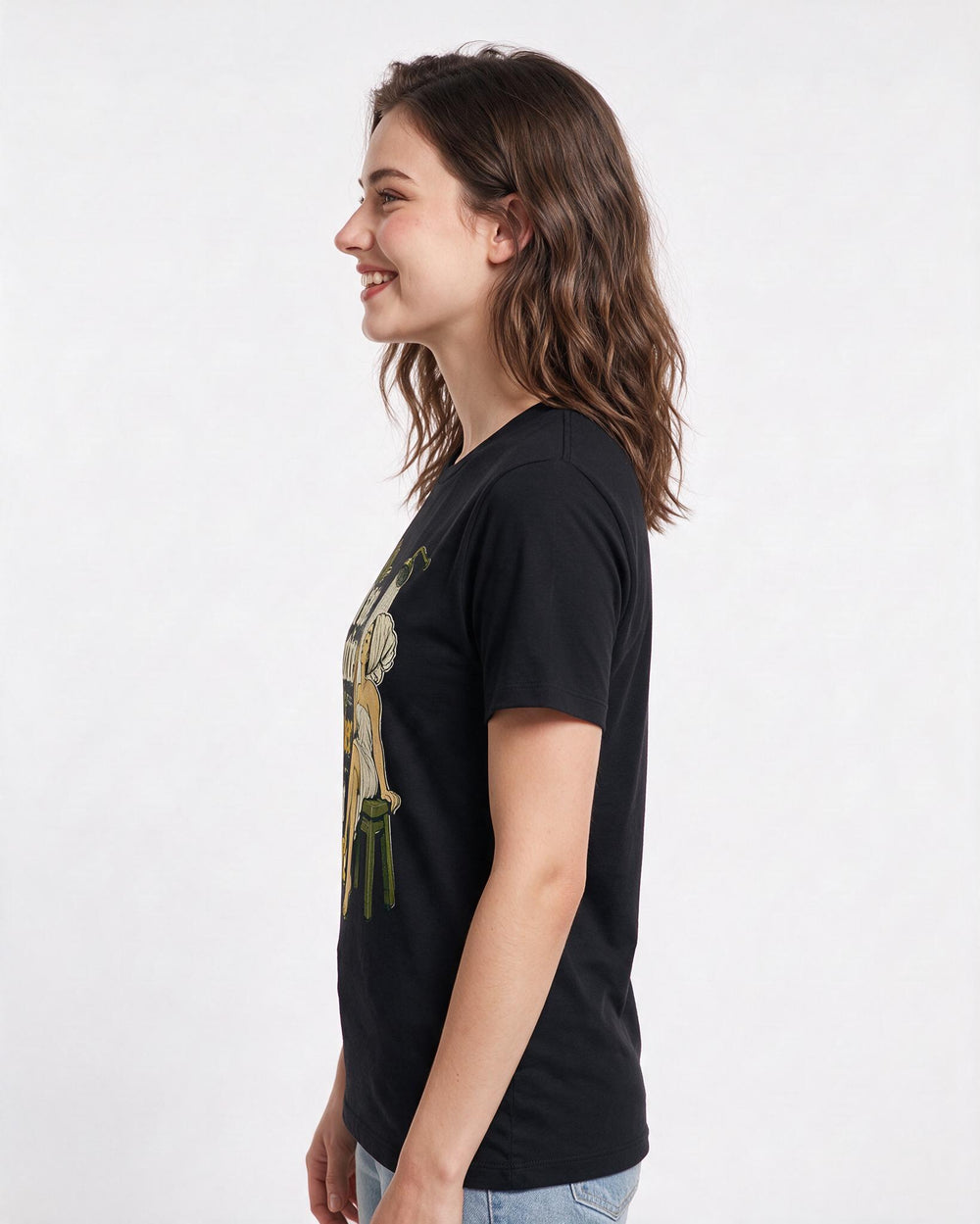 Beer Women's Black T-Shirt – My self-care routine is a cold beer and a hot shower product image 2