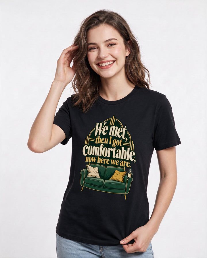 Couples Black T-Shirt for Women – Everyday Expression Graphic Tee product image 1