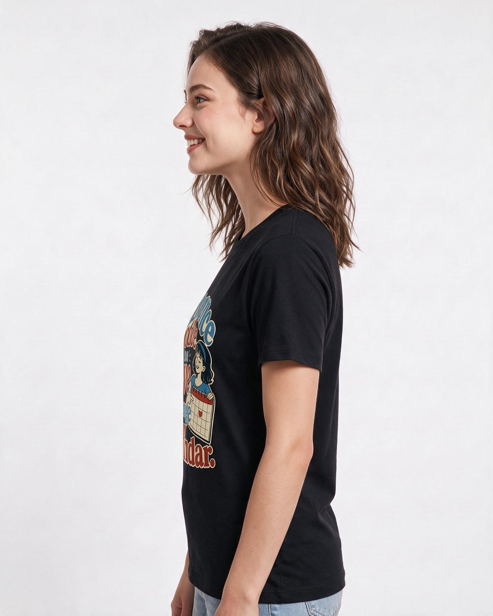 Neurodiversity Women's Black T-Shirt – Advance notice is a love language for my calendar. product image 2