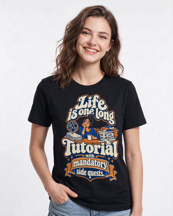 Gaming Black T-Shirt for Women – Game Night Graphic Tee product image 1