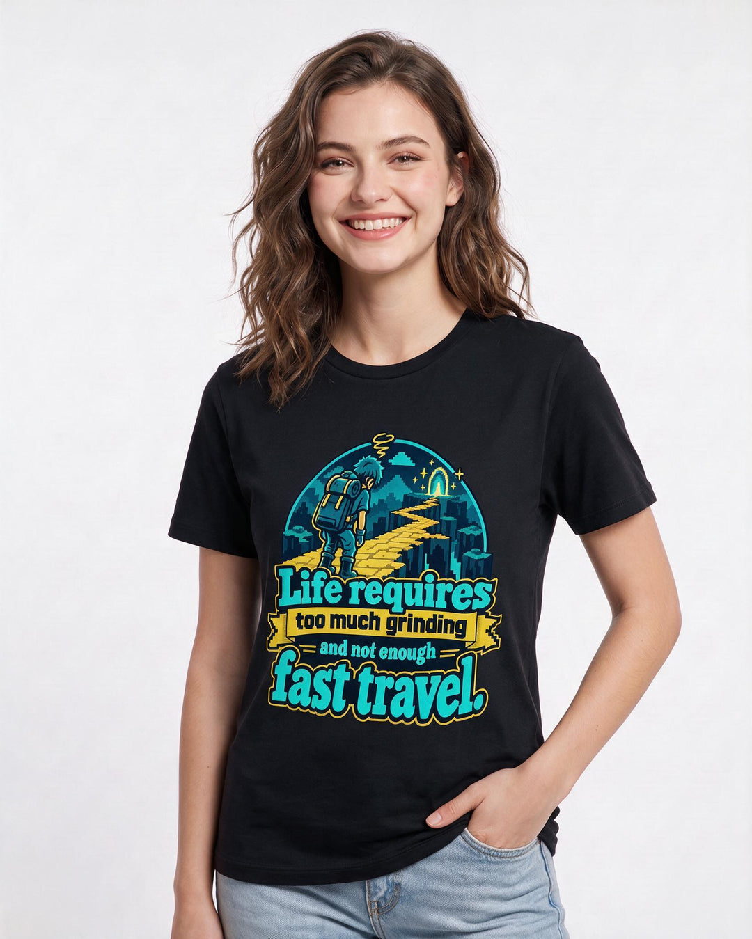 Gaming Black T-Shirt for Women – Game Night Graphic Tee product image 1
