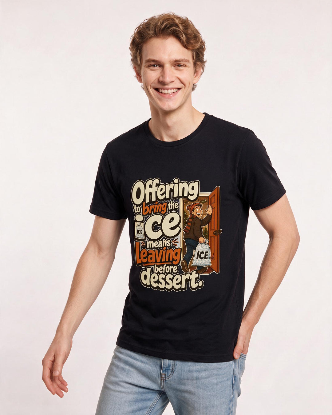 Christmas Black T-Shirt for Men – Holiday Theme Graphic Tee product image 1