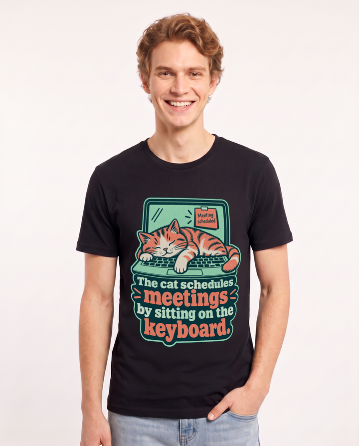 Cat Lover Black T-Shirt for Men – Everyday Expression Graphic Tee product image 3