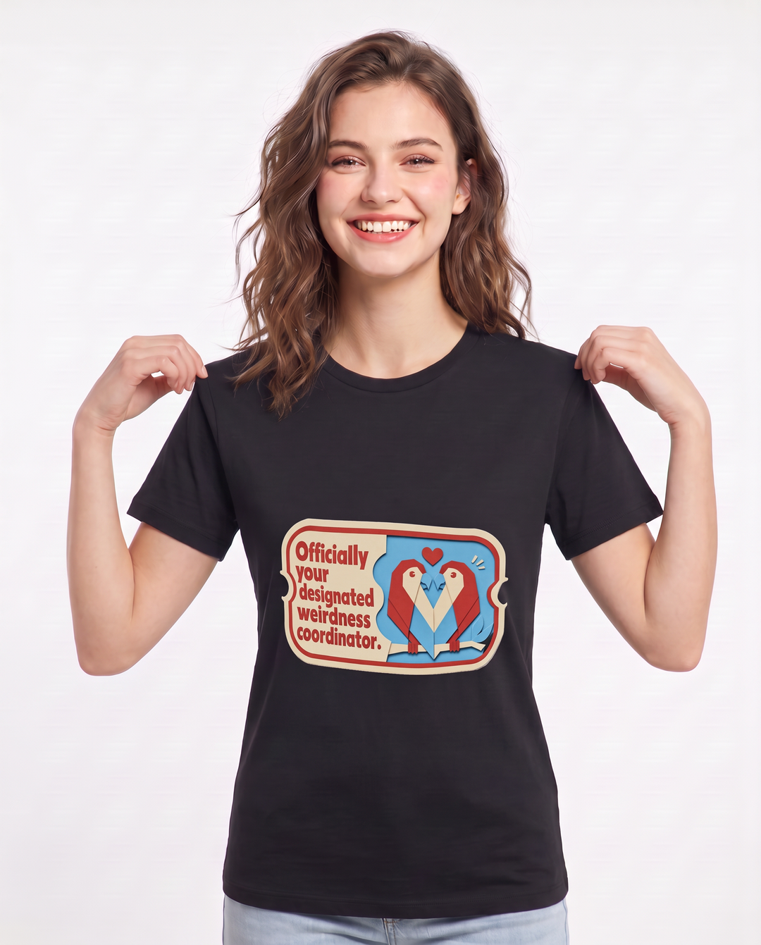 Couples Women's Black T-Shirt - Officially your designated weirdness product image 3