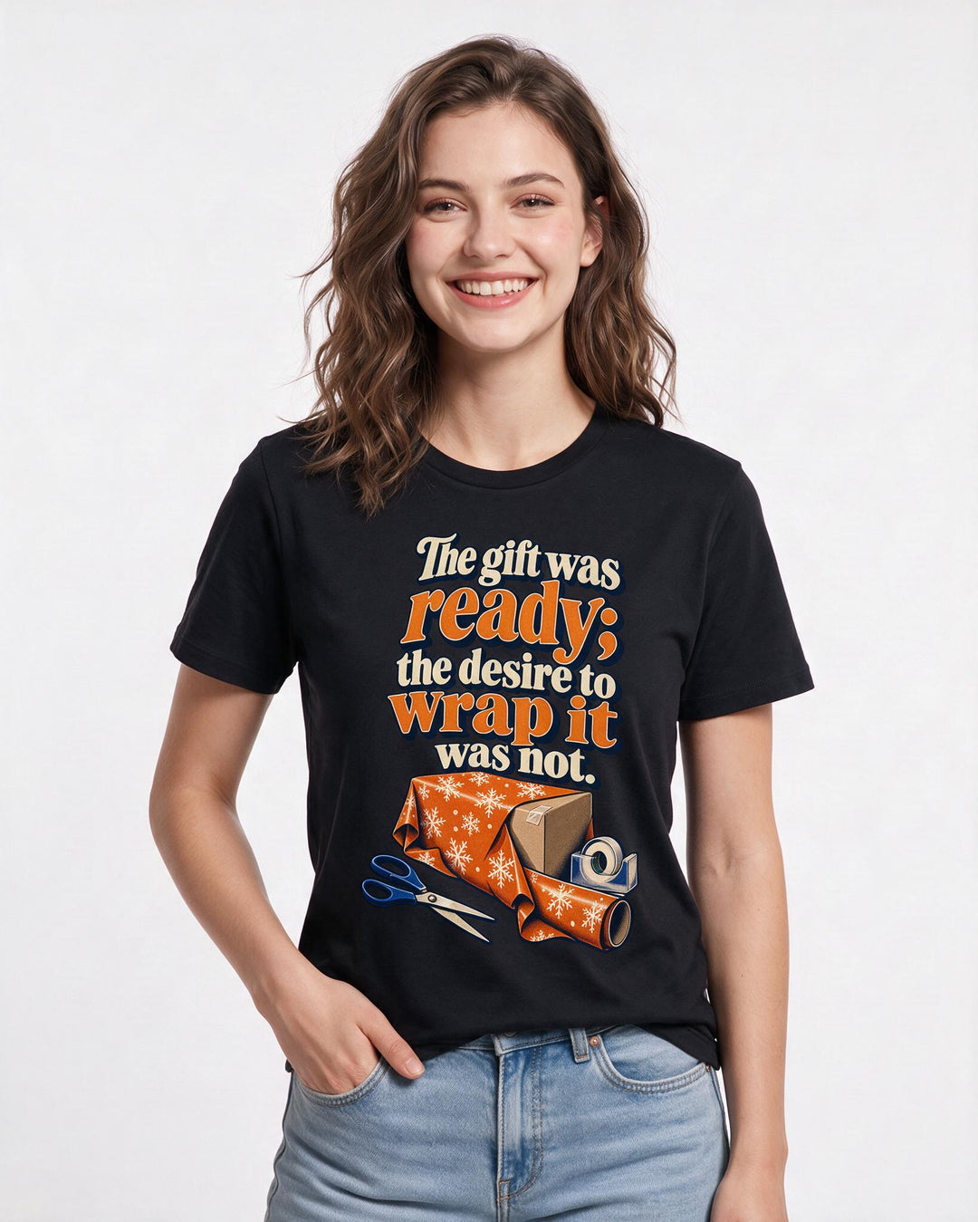 Christmas Black T-Shirt for Women – Holiday Theme Graphic Tee product image 1