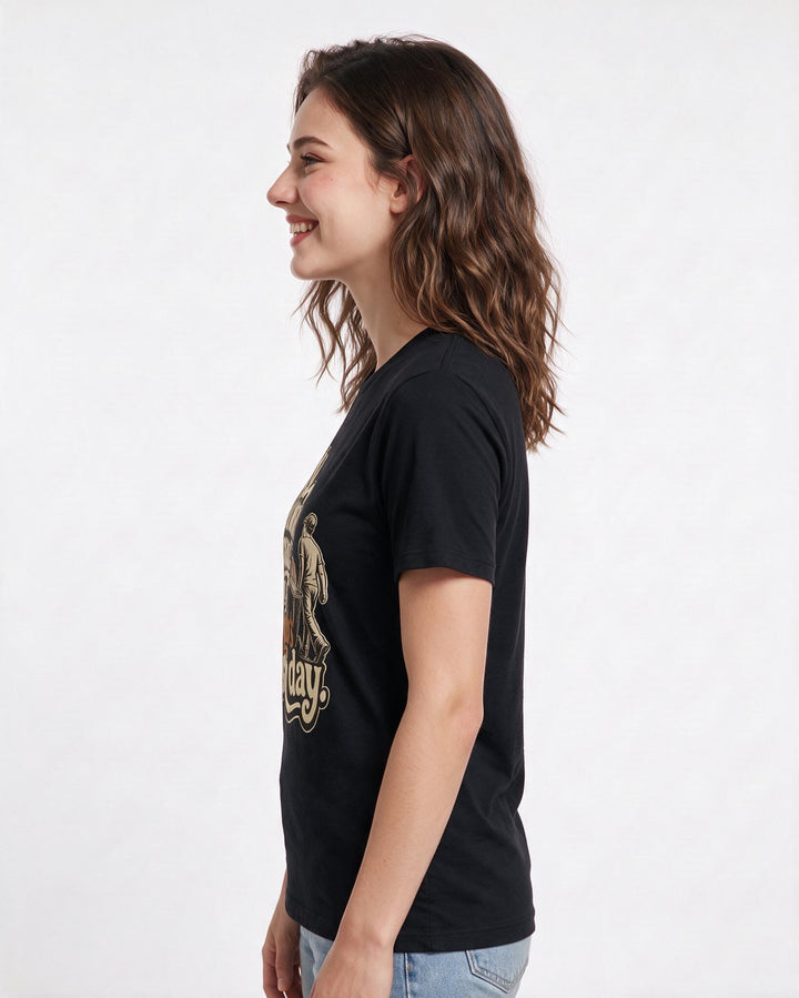 Patriotic Women's Black T-Shirt – My national service is my neighbor's trash day. product image 2