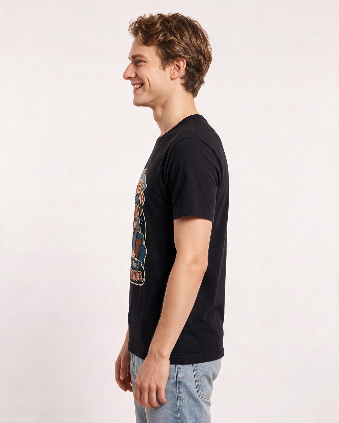 Couples Black T-Shirt for Men – Everyday Expression Graphic Tee product image 2