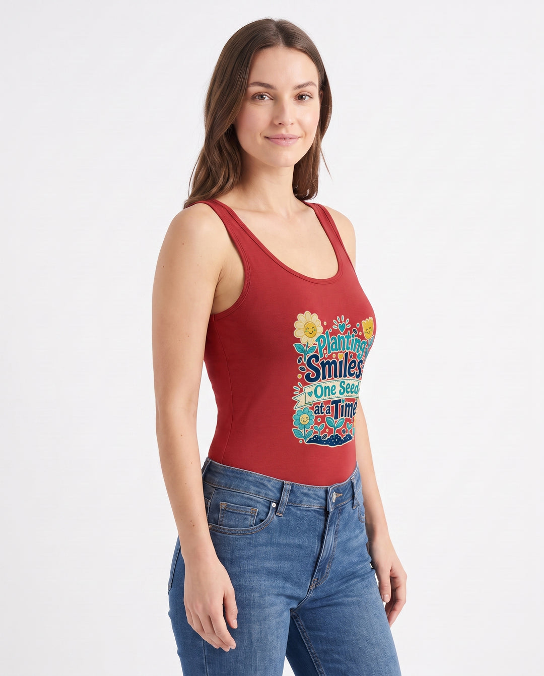Planting Smiles, One Seed At A Time Sleeveless Tank Bodysuit mockup 2