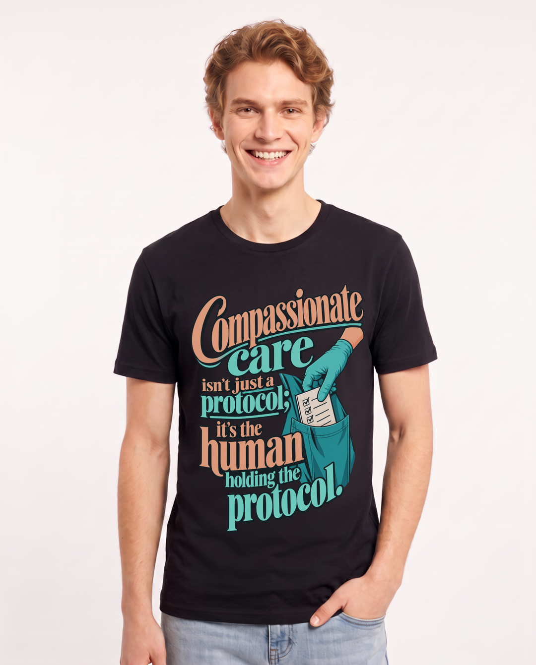 Nurse Black T-Shirt for Men – Nursing Life Graphic Tee product image 3