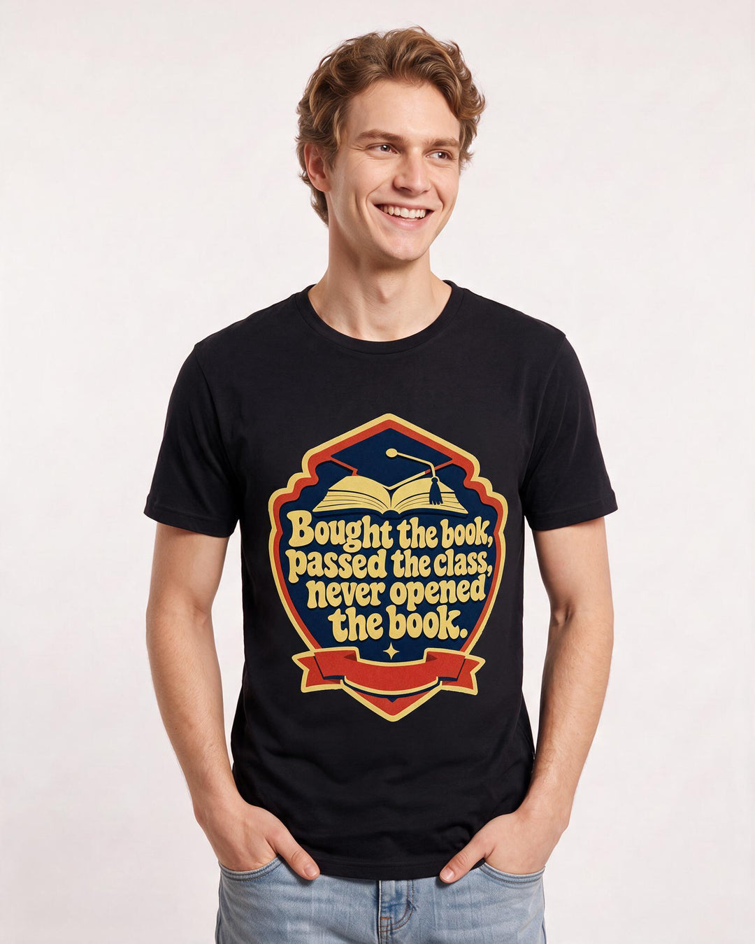 Graduation Gift Men's Black T-Shirt - Bought the book, passed the product image 3