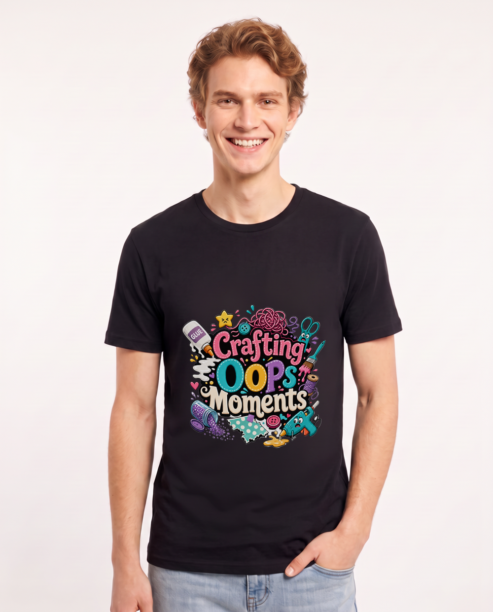 Crafting Oops Moments Men's Black T-Shirt product image 2