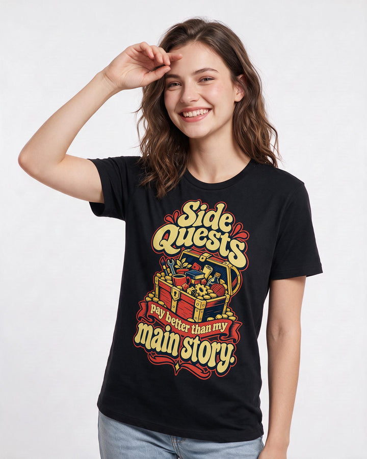 Gaming Black T-Shirt for Women – Game Night Graphic Tee product image 1