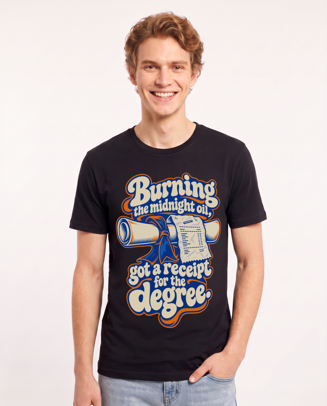 Graduation Black T-Shirt for Men – Everyday Expression Graphic Tee product image 3