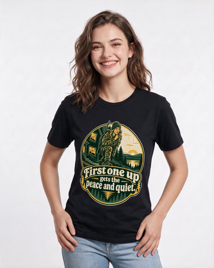 Hunting Black T-Shirt for Women – Everyday Expression Graphic Tee product image 1