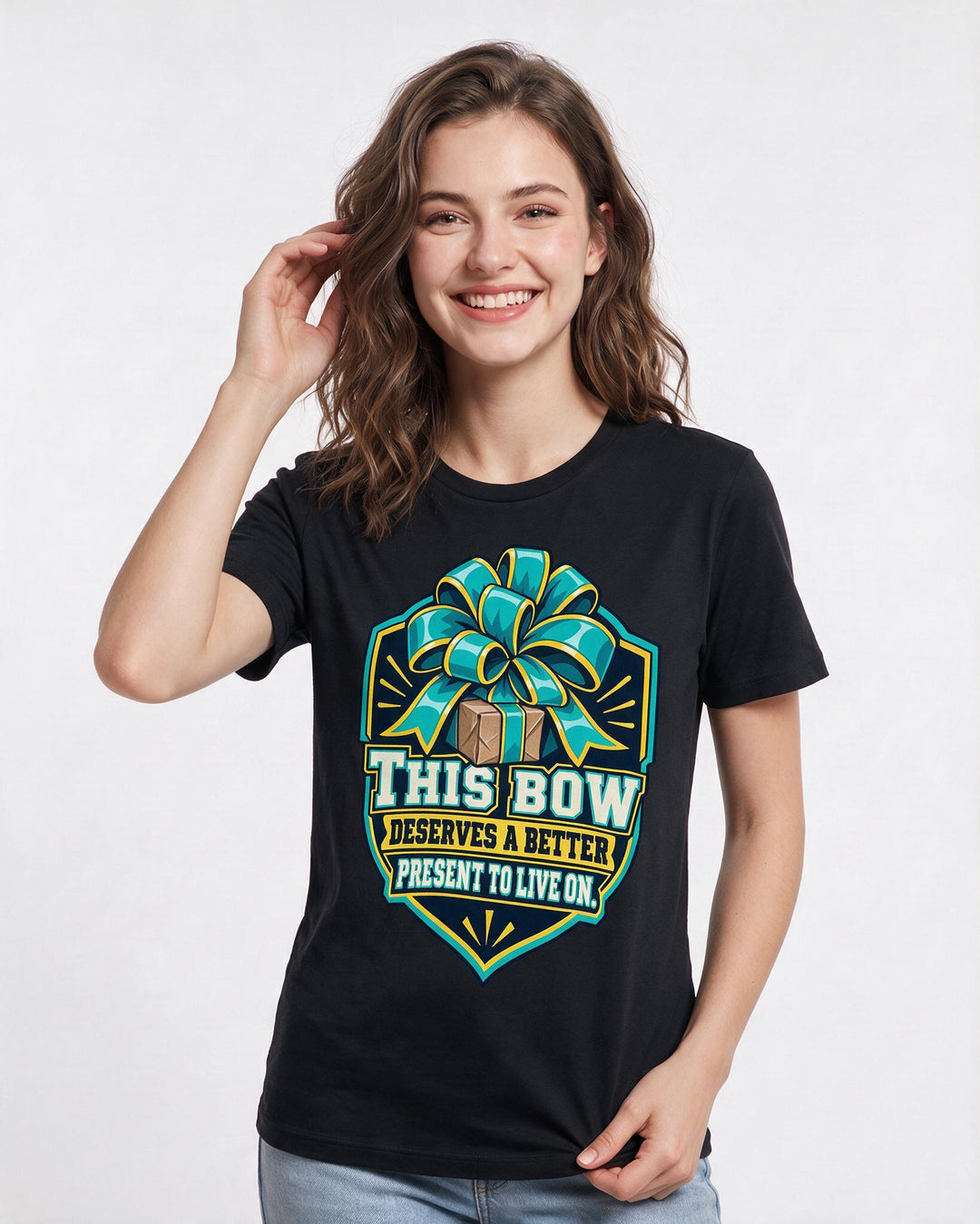 Christmas Black T-Shirt for Women – Holiday Theme Graphic Tee product image 1