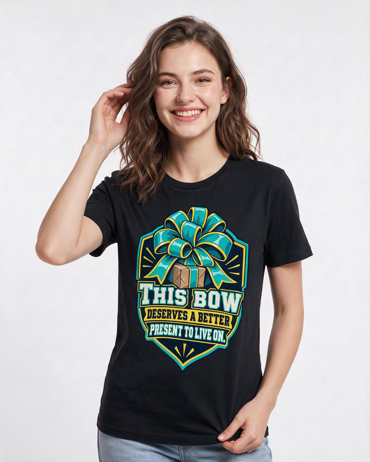 Christmas Black T-Shirt for Women – Holiday Theme Graphic Tee product image 1