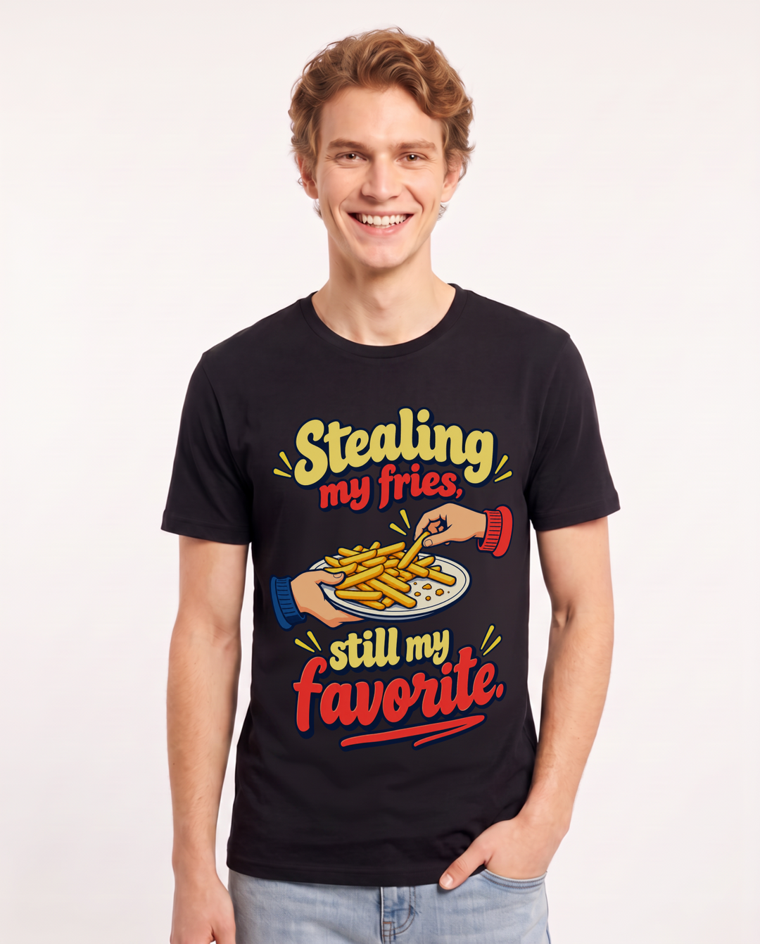 Couples Black T-Shirt for Men – Everyday Expression Graphic Tee product image 3