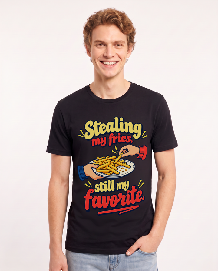 Couples Black T-Shirt for Men – Everyday Expression Graphic Tee product image 3